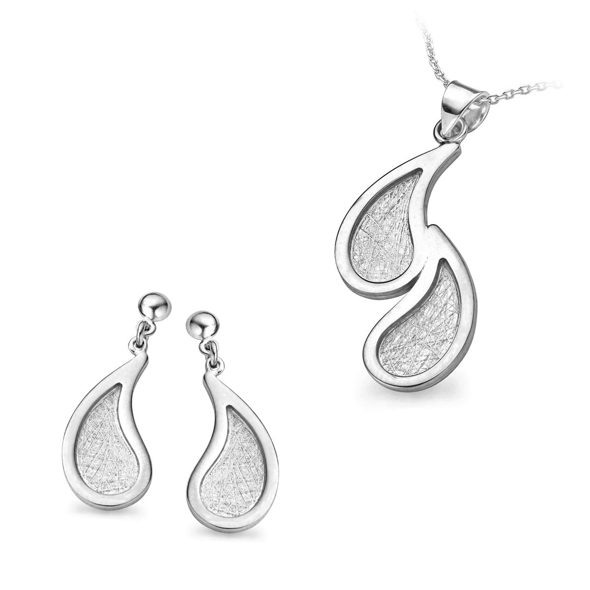 Orphelia Damen 925 Sterling Silber Set: Kettenanhänger + Ohrringe - Silber SET-5060