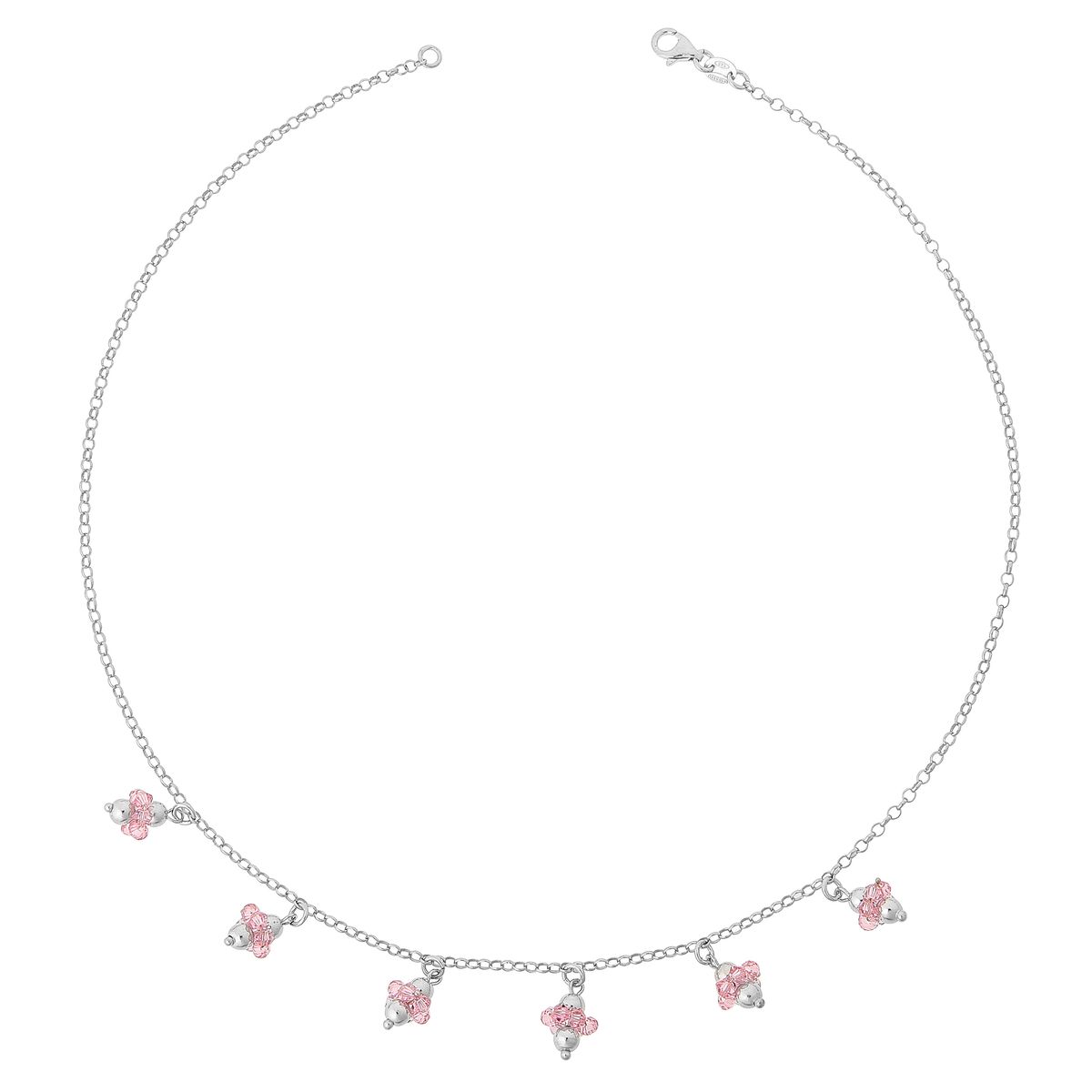 Sterlingsilber-Set mit Blumenanhängern