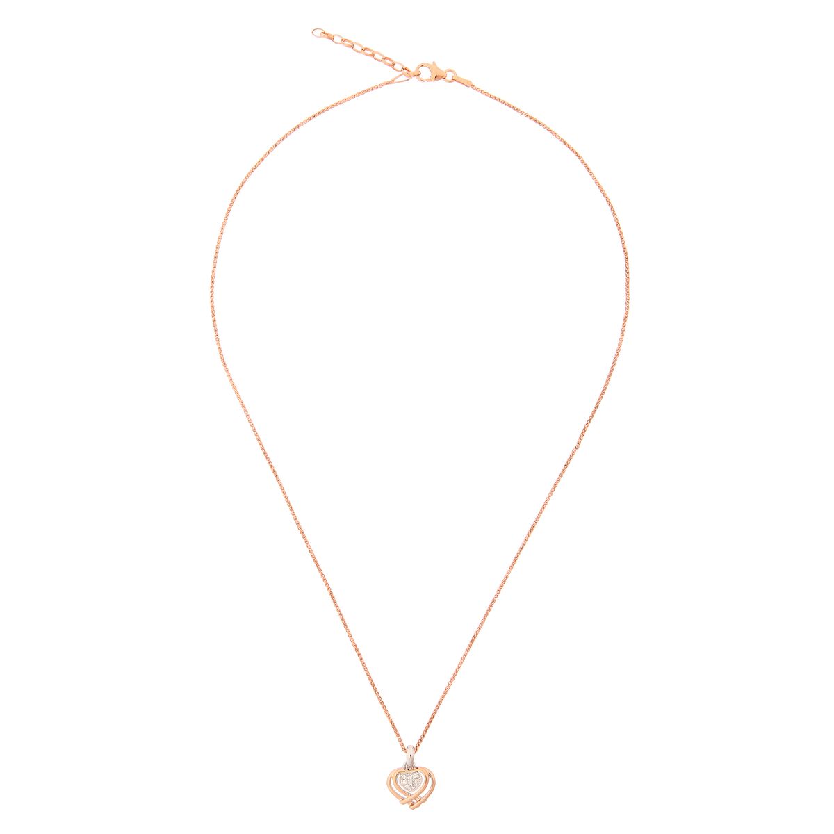 Orphelia 'Anni' Damen-Kette mit Anhänger aus 925er Sterlingsilber – Silber/Roségold zh-7368 RG