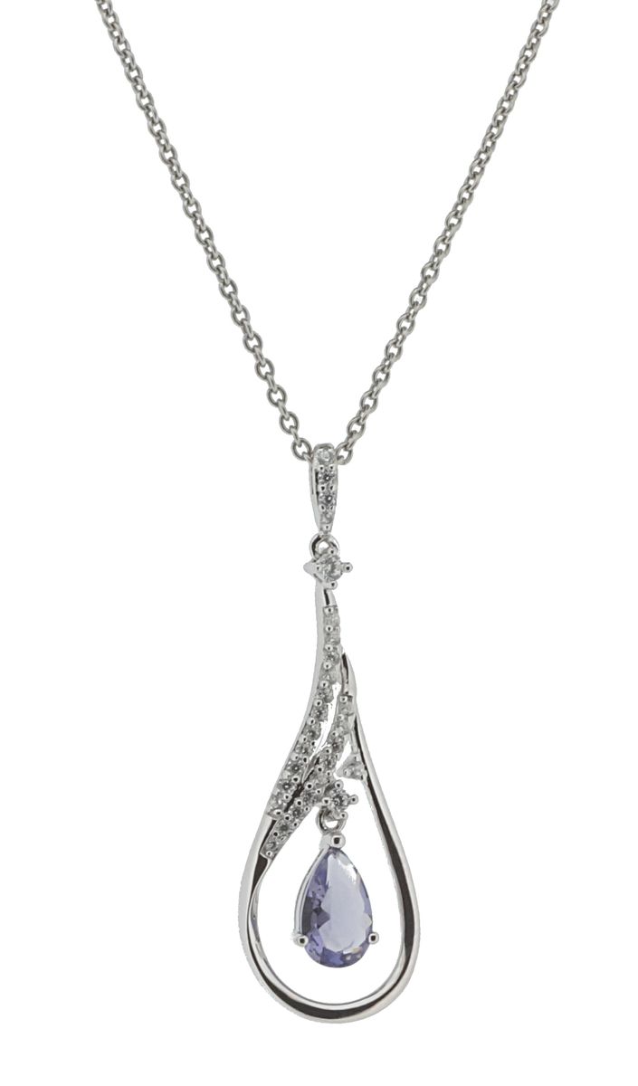 Elegante Silberkette mit Tropfenanhänger
