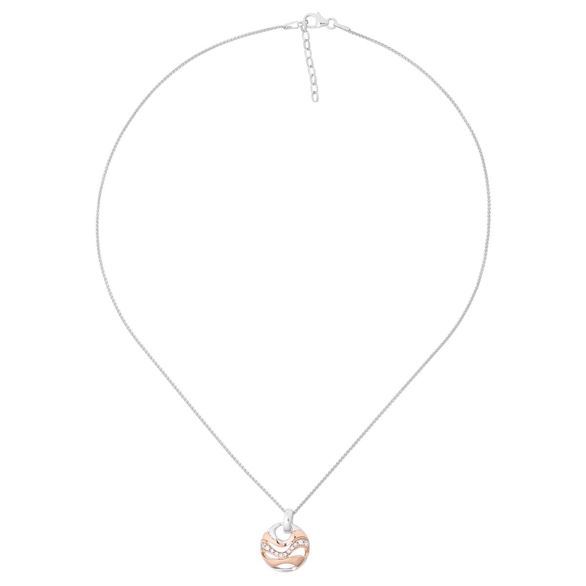 Orphelia 'Elvina' Damen-Kette mit Anhänger aus 925er Sterlingsilber, Silber/Rosé, ZH-7085/1