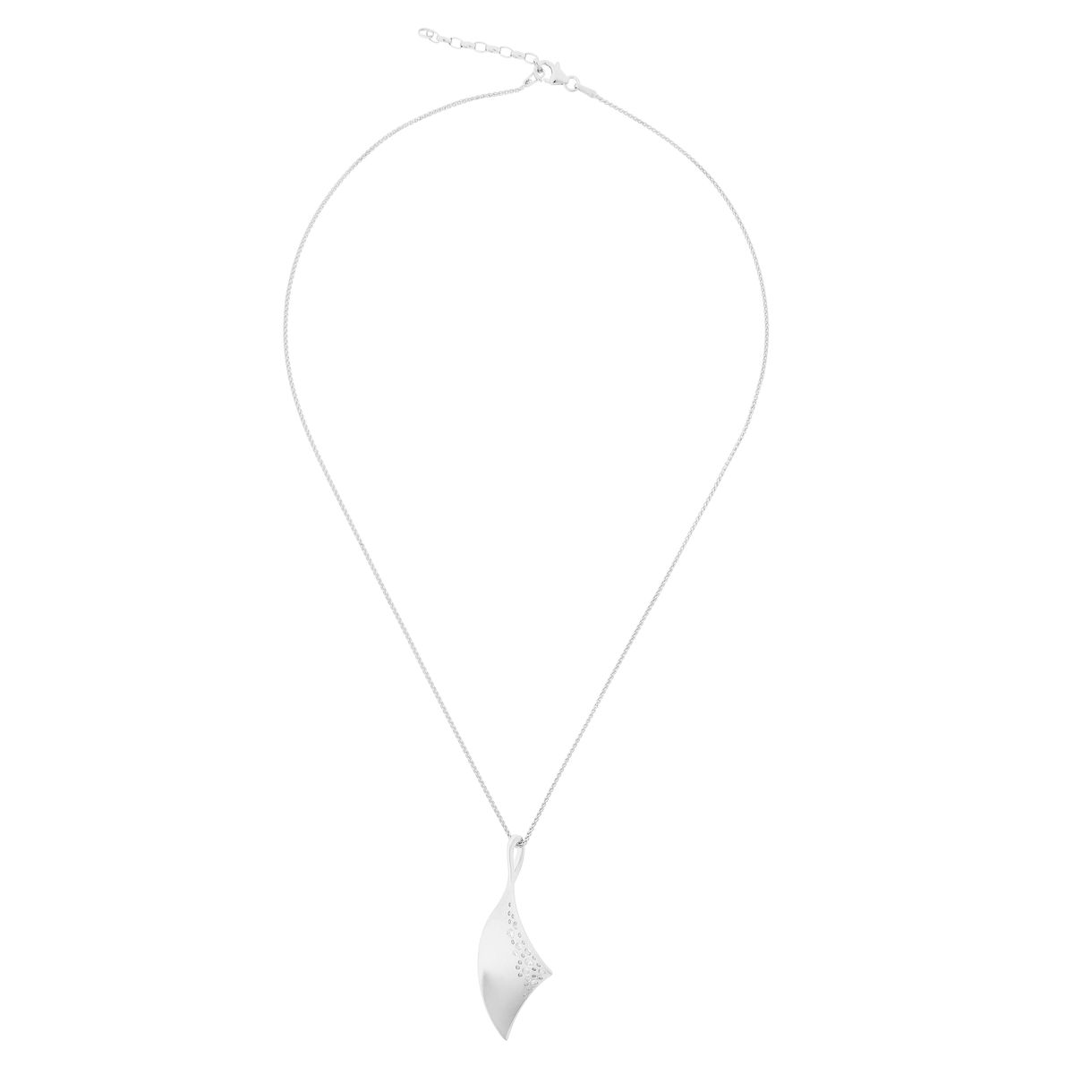 Elegante Silberkette mit geschwungenem Anhänger