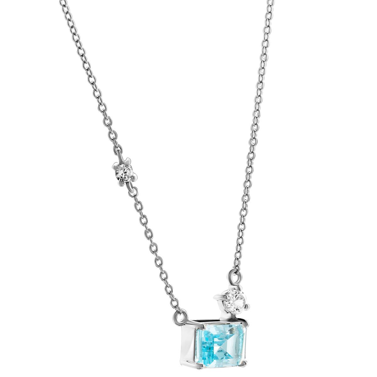 Elegante Fira Halskette mit blauem Stein