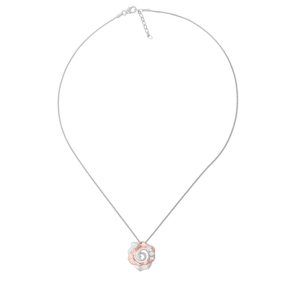 Orphelia 'Ivory' Damen-Kette mit Anhänger aus 925er Sterlingsilber – Silber/Rosé ZH-7091/1