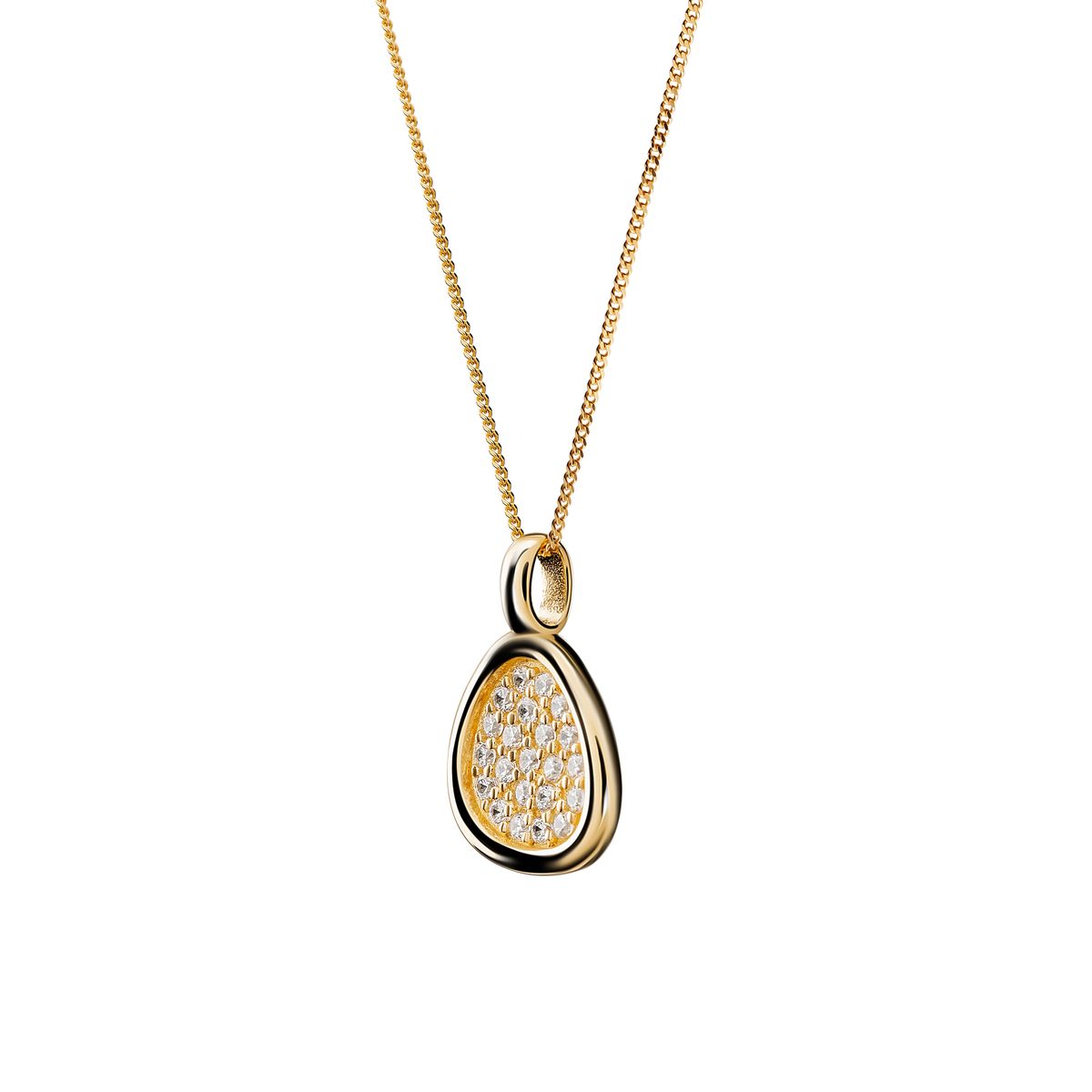 Halskette mit Pavé-Tropfenanhänger