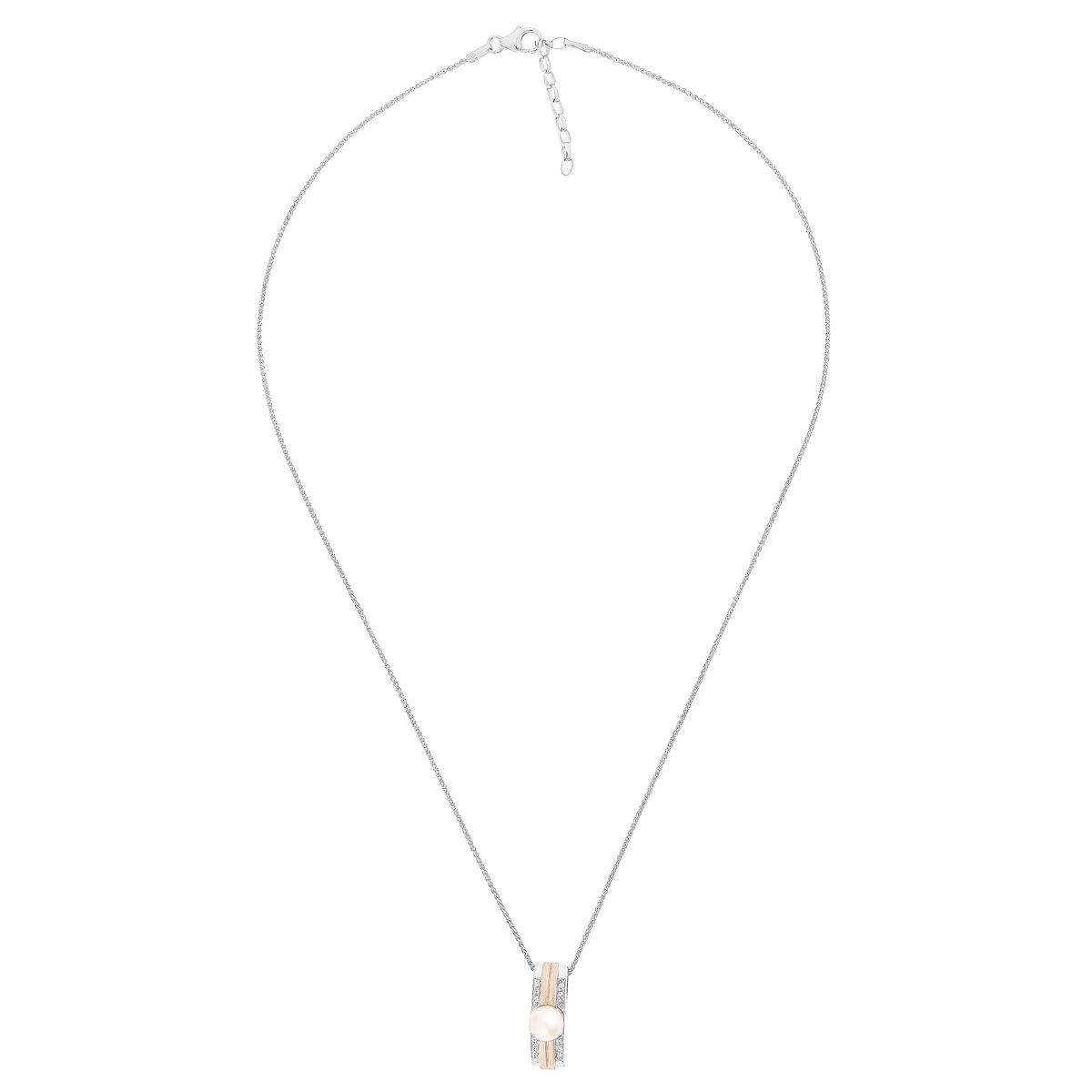 Orphelia 'Lea' Damen-Kette mit Anhänger aus 925er Sterlingsilber, Silber/Rosé, ZH-7284