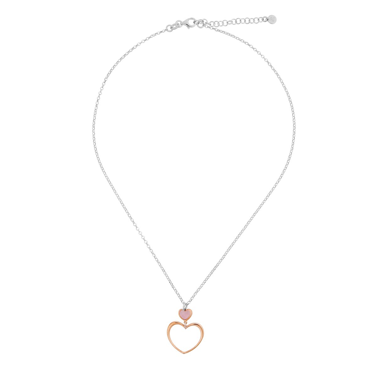 Orphelia 'Mada' Damen 925 Sterling Silber Kette mit Anhänger - Silber/Rosé ZK-7389