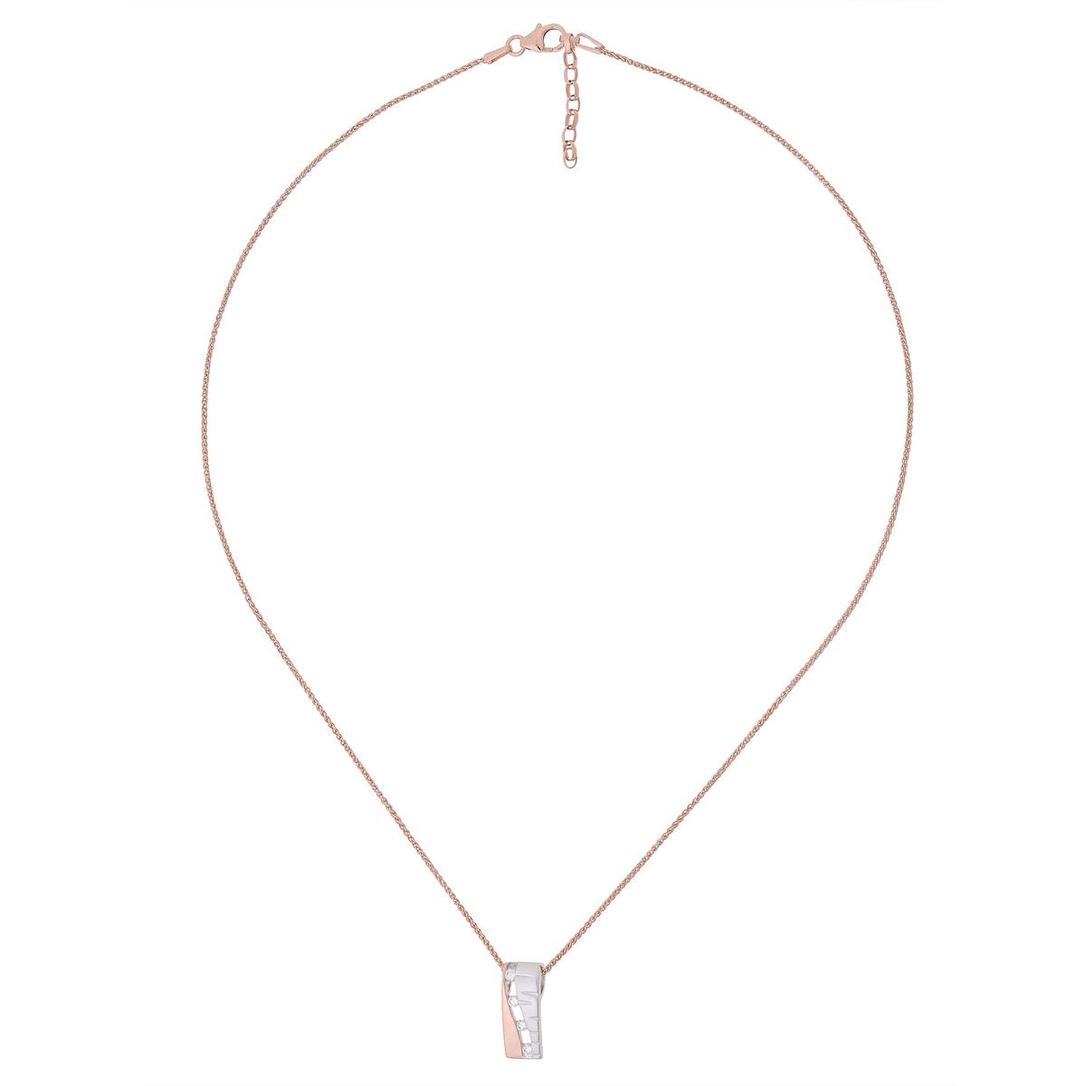 Elegante zweifarbige Halskette mit geometrischem Anhänger