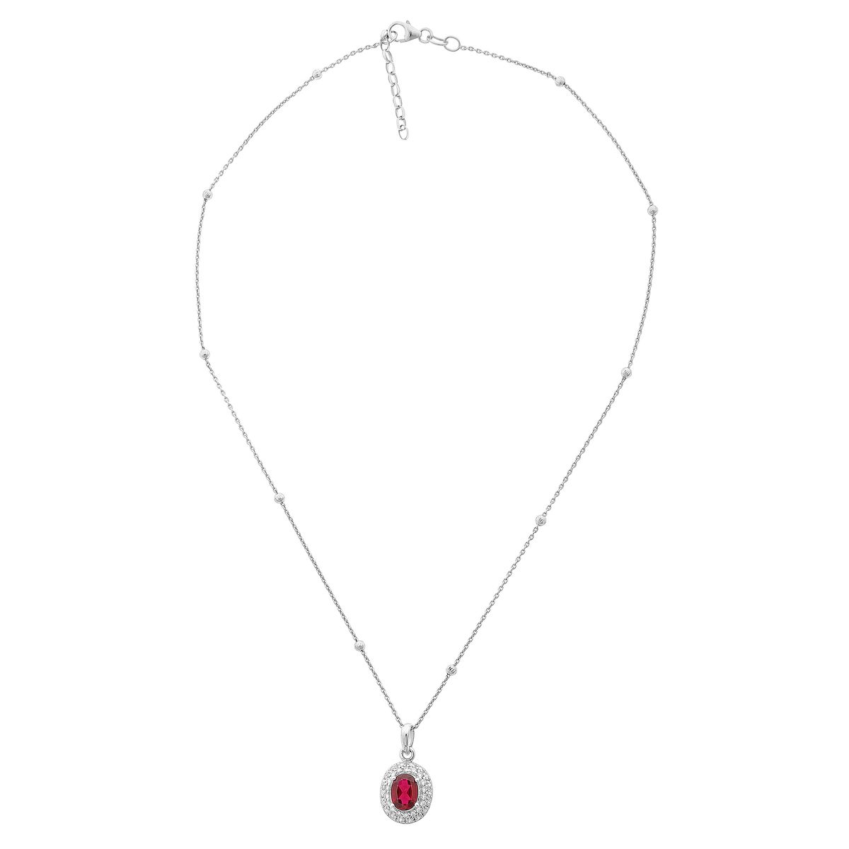 Elegante Halskette mit ovalem Halo-Anhänger