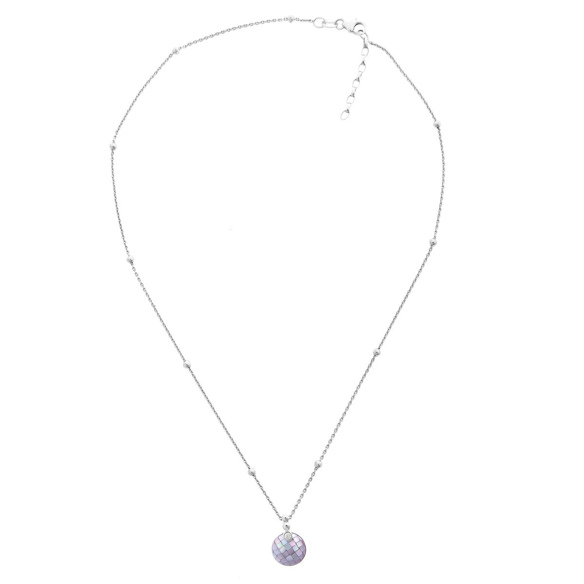 Elegante Silberkette mit irisierendem Anhänger