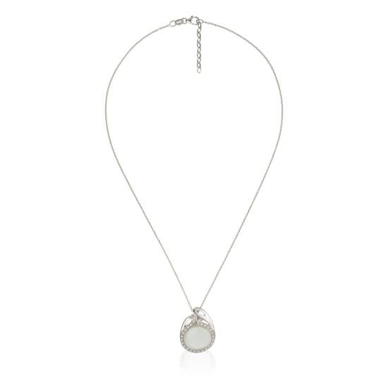 Orphelia Damen-Anhänger Sterling-Silber 925 mit Kette – Weiß ZH-4569