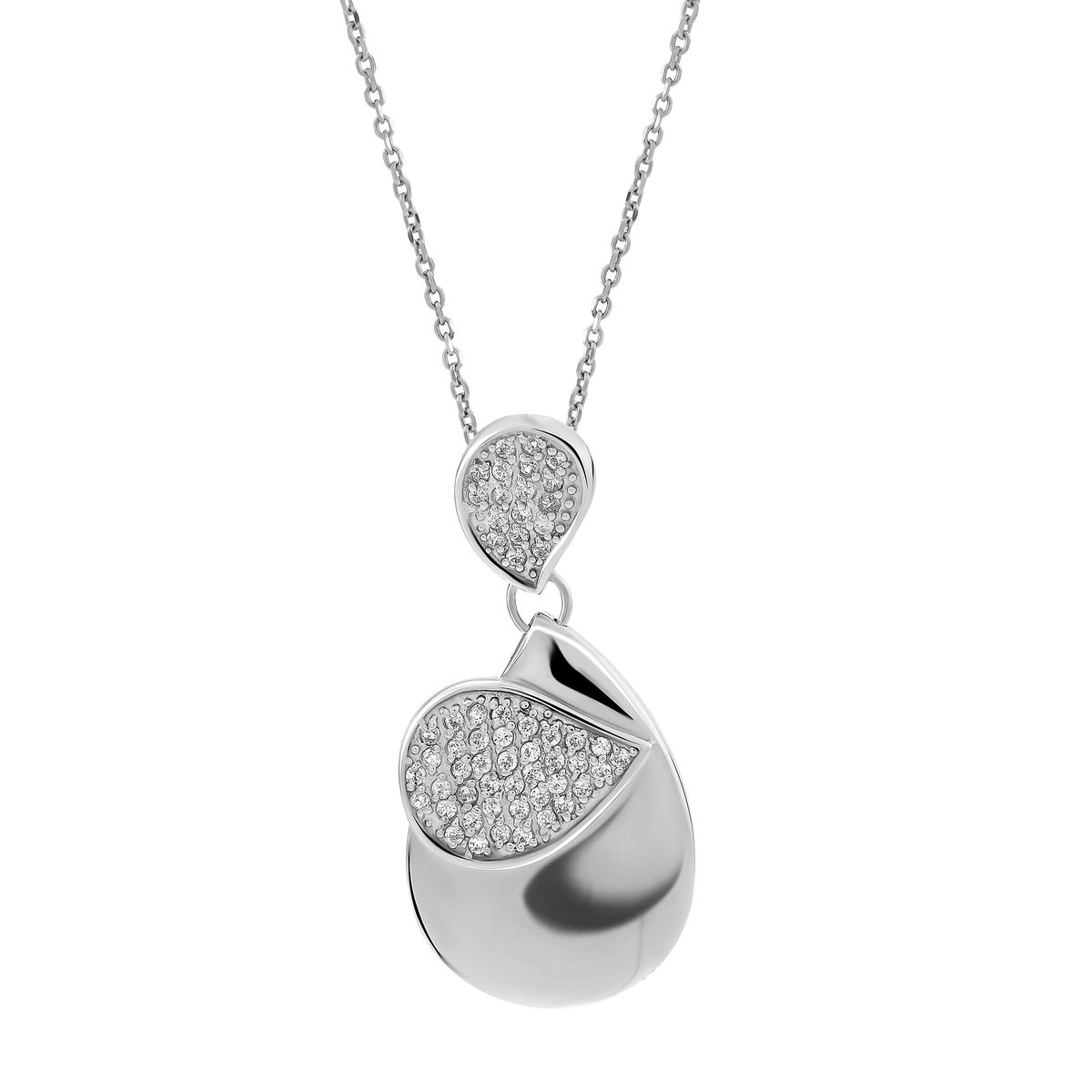 Elegante Halskette mit Pavé-Tropfen