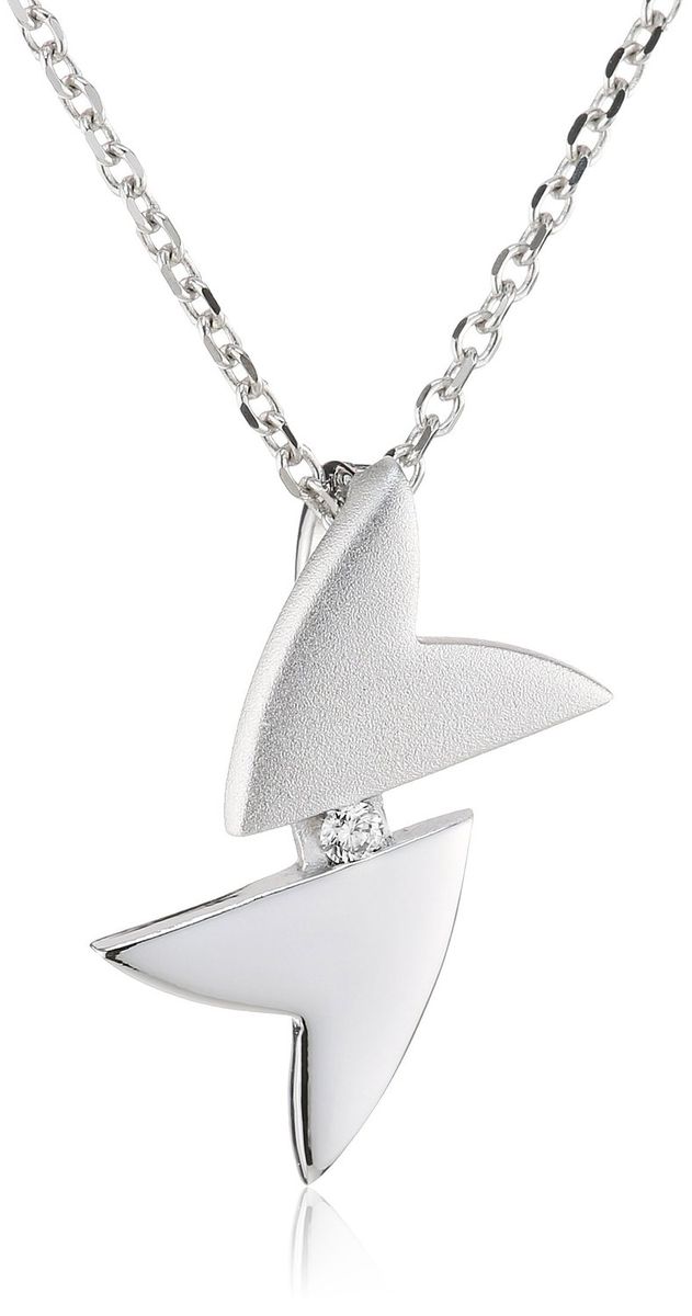 Abstrakte geometrische Halskette aus Silber