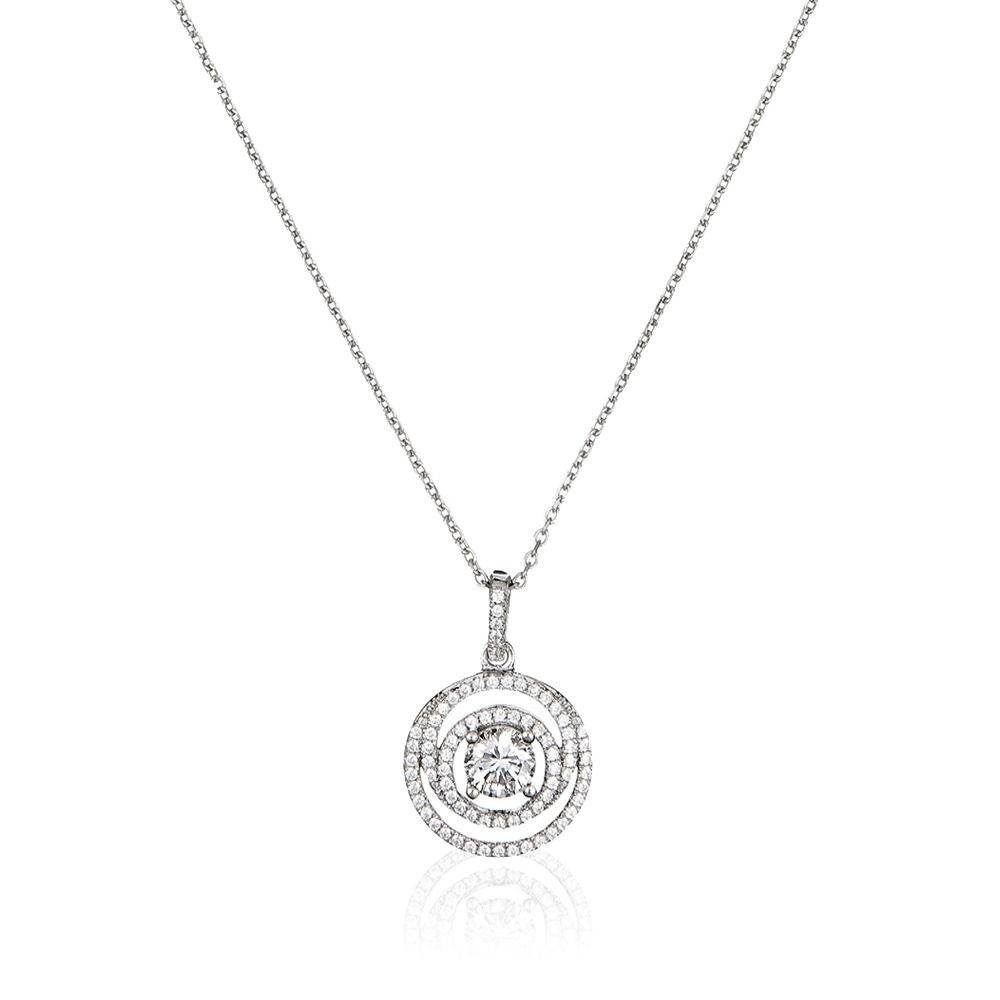 Pavé-Halskette mit konzentrischen Kreisen