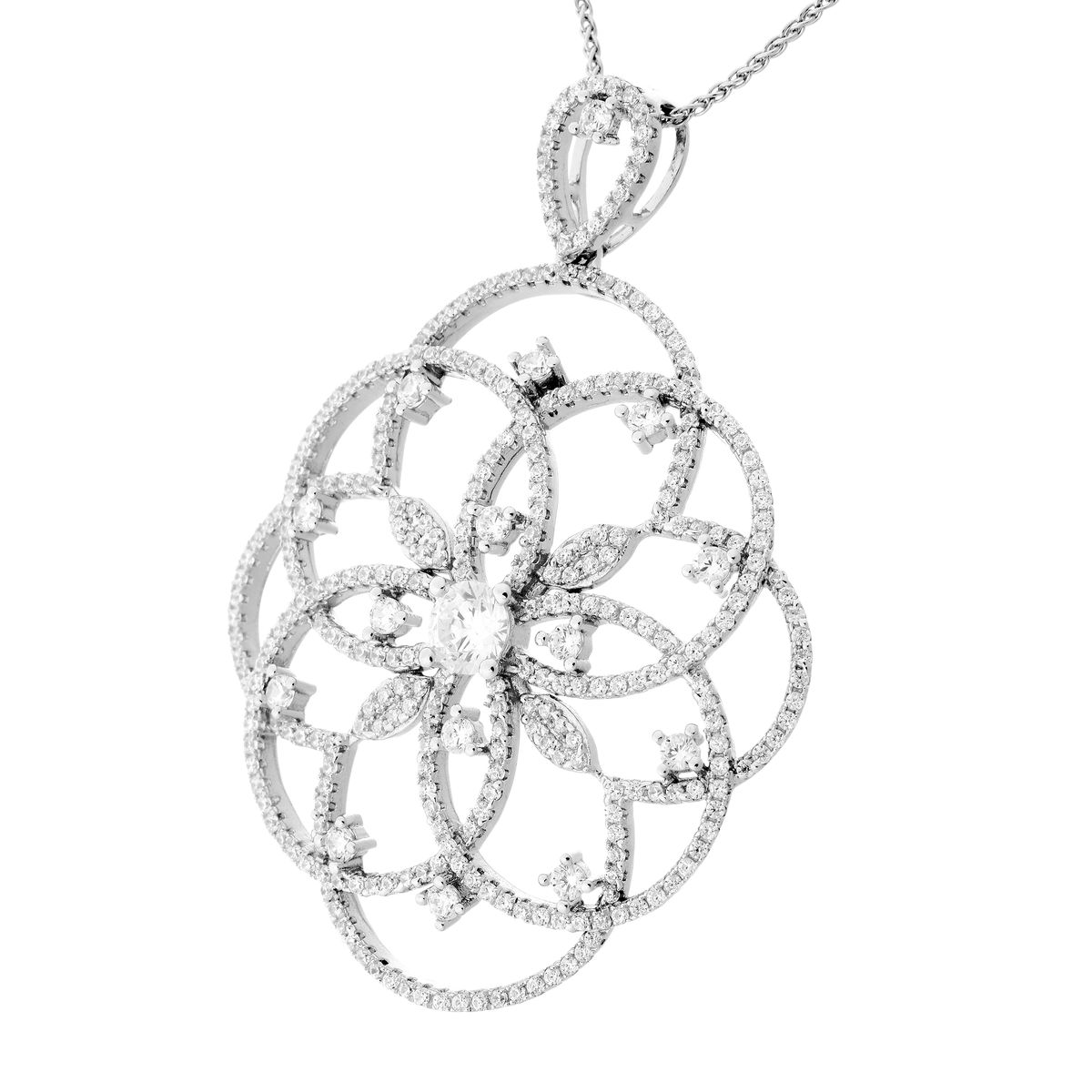 Kette mit geometrischem Blumenanhänger