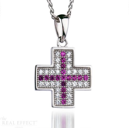 Funkelndes griechisches Pavé-Kreuz