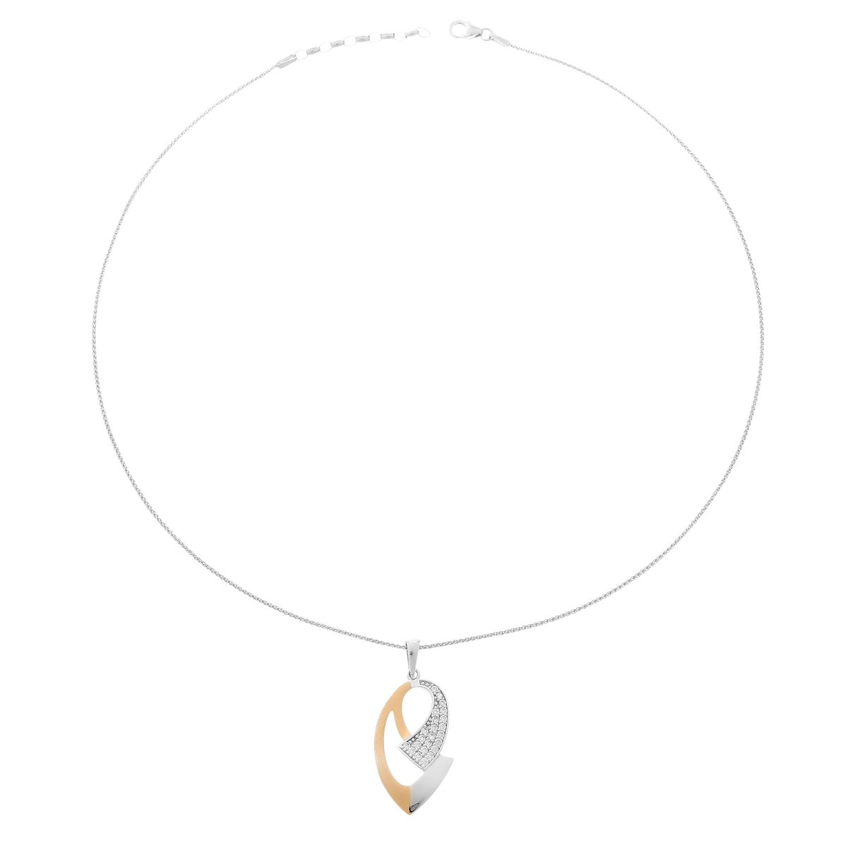 Elegante zweifarbige Halskette mit Anhänger