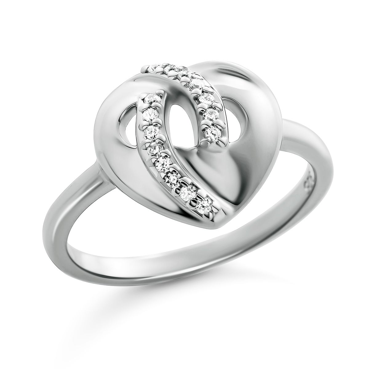 Amore Herz-Ring mit Pavé-Besatz