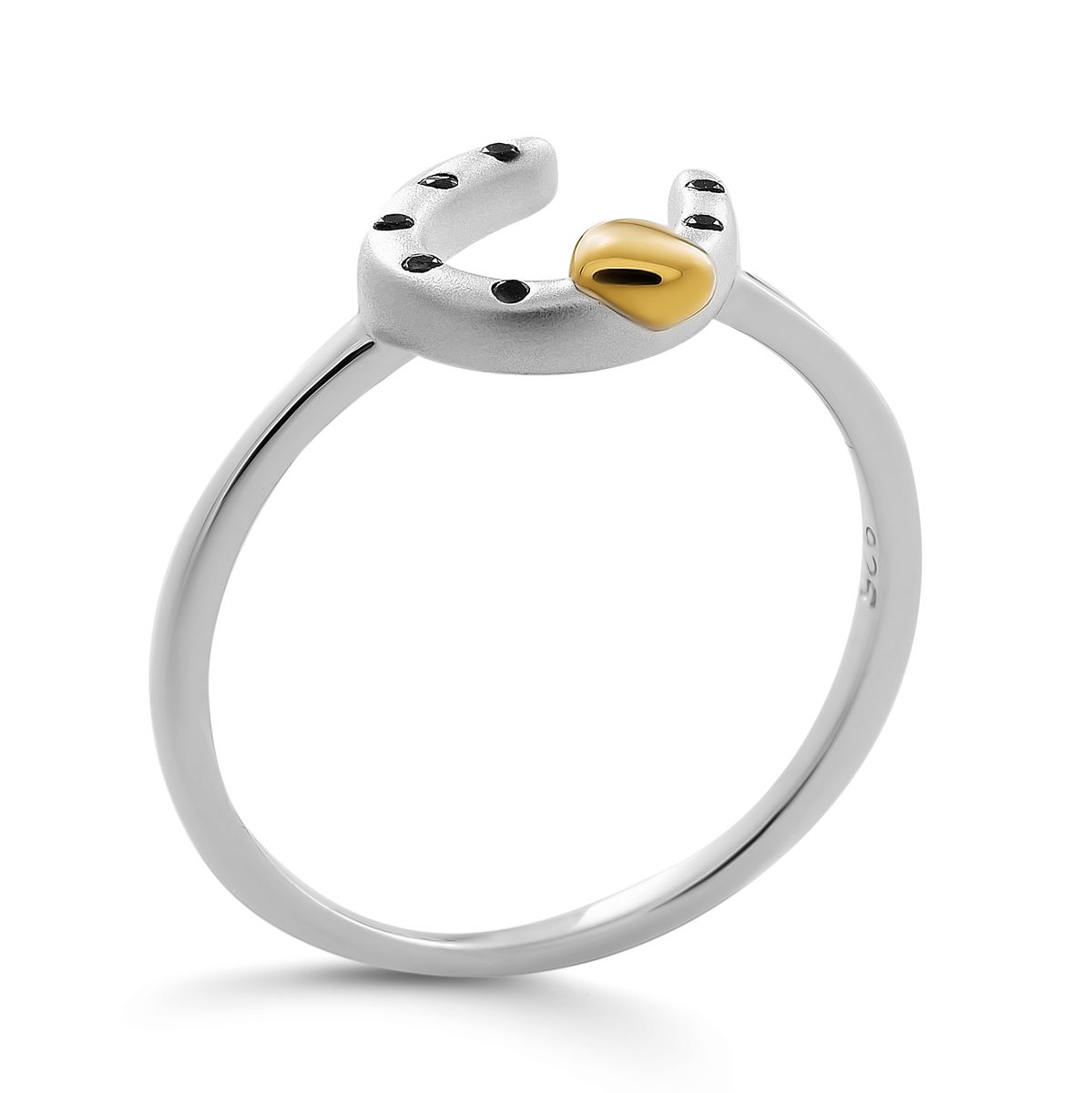 Hufeisen-Herz-Ring aus Sterlingsilber