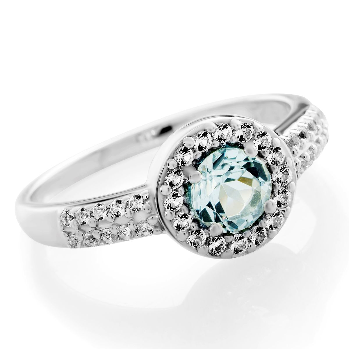 Eleganter Halo-Ring mit Pavé-Besatz