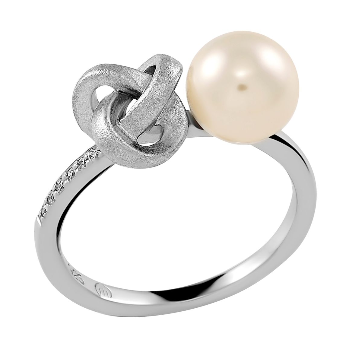 Eleganter Knotenring mit Perle