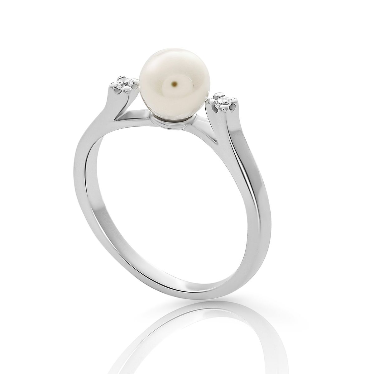 'Diana' Perlenring aus Sterlingsilber