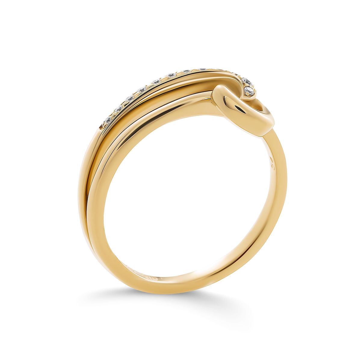 Ring mit Wellenschlaufe und Zirkonia