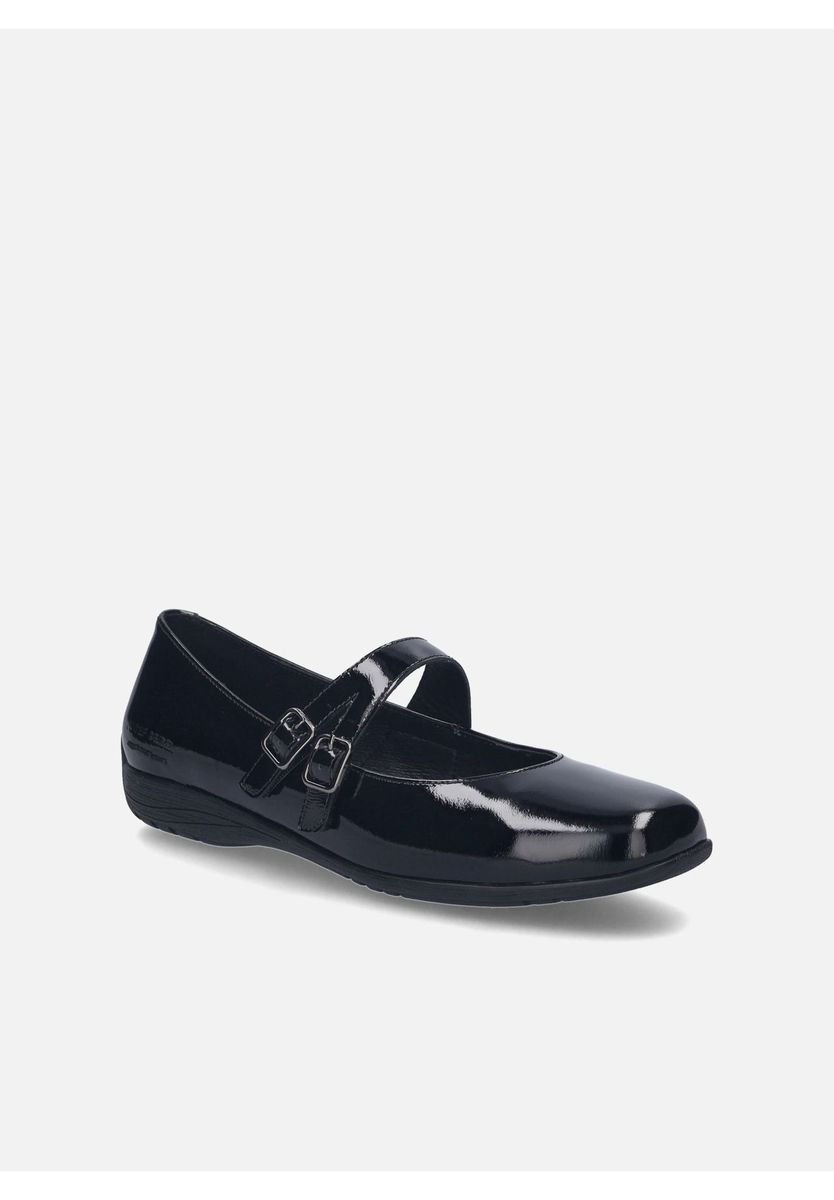 Schwarze Mary Jane Ballerinas aus Lackleder