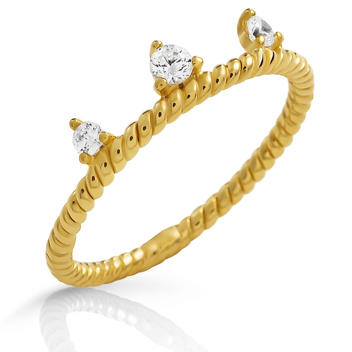 Orphelia 'Krone' Damenring aus 925er Sterlingsilber – Gold ZR-7529/G