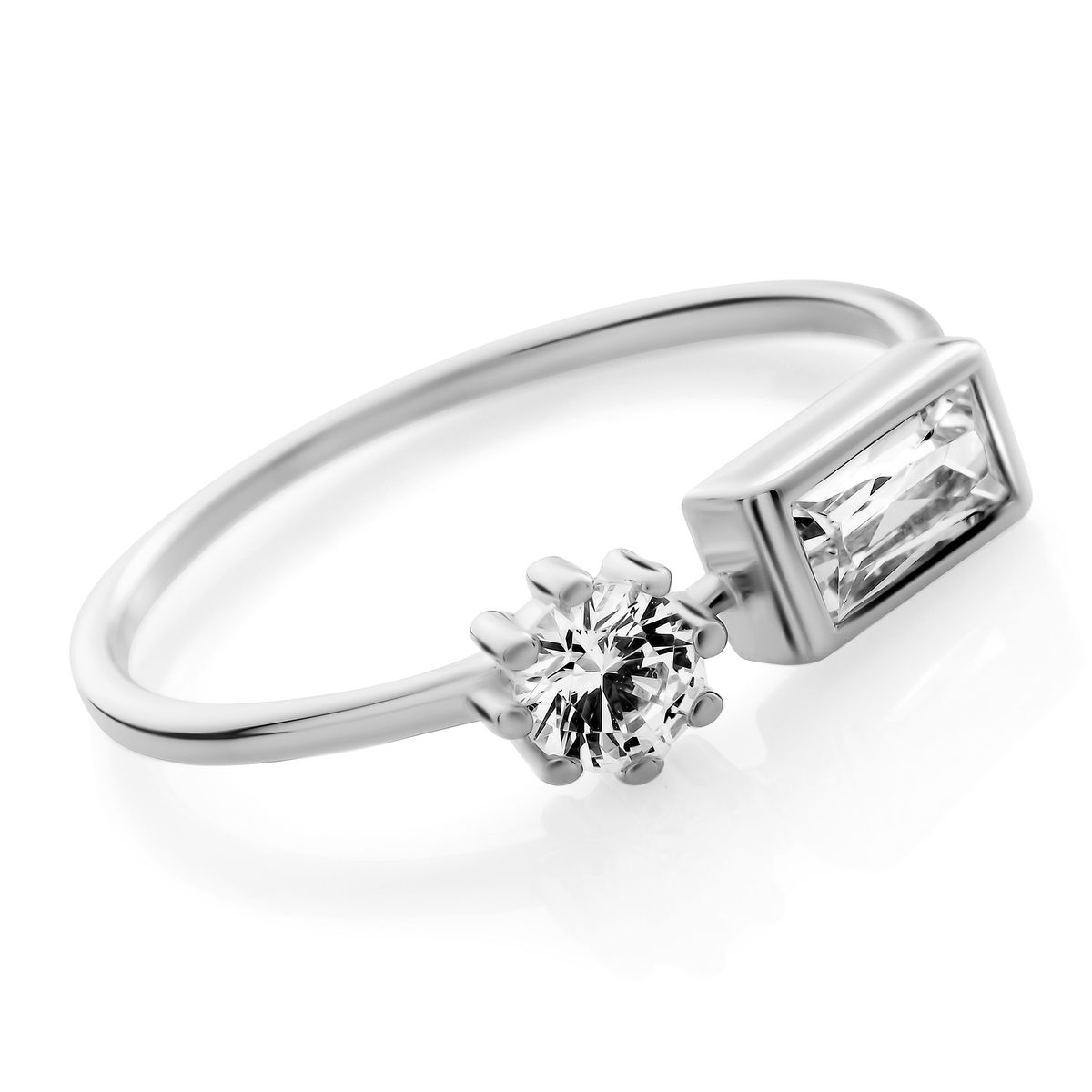 Geometrischer Ring mit zwei Steinen