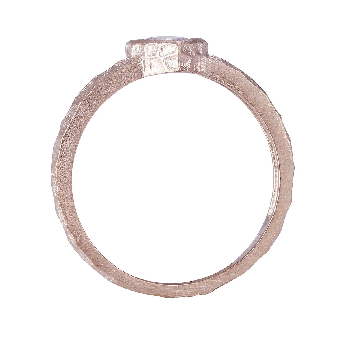 Herz-Stein Ring mit Hammerschlag