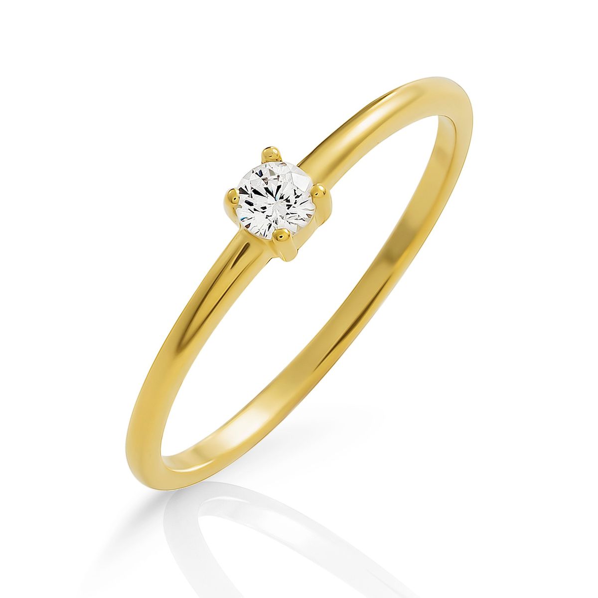 Orphelia 'Solitaire' Damen-Ring aus 925er Sterlingsilber – Gold ZR-7527/G
