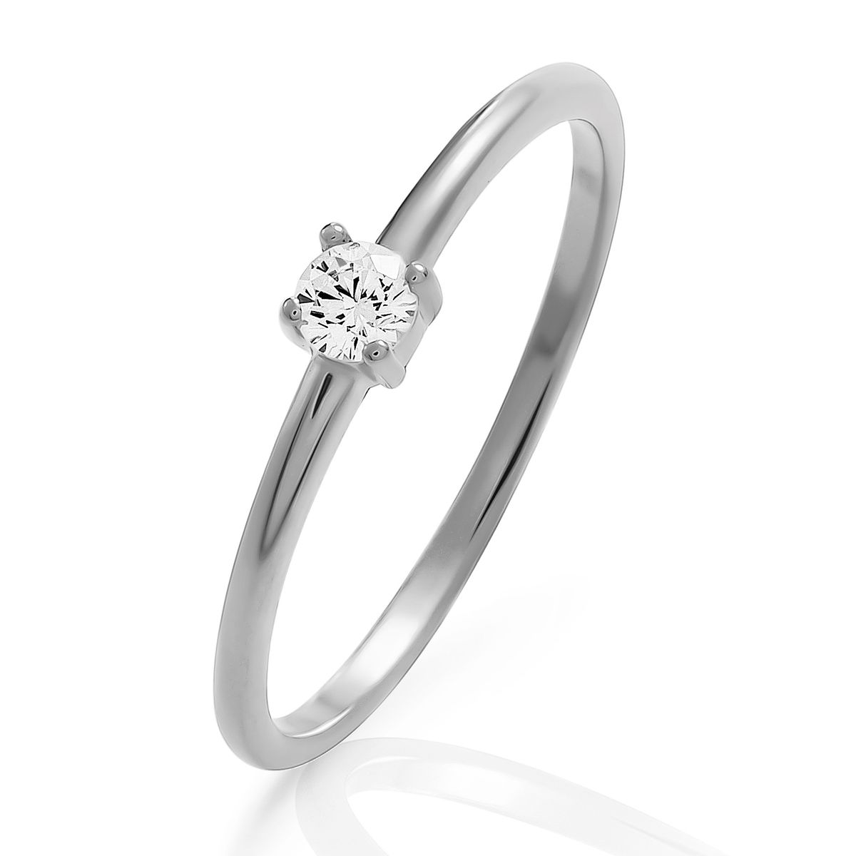 Klassischer Solitär-Ring aus Silber