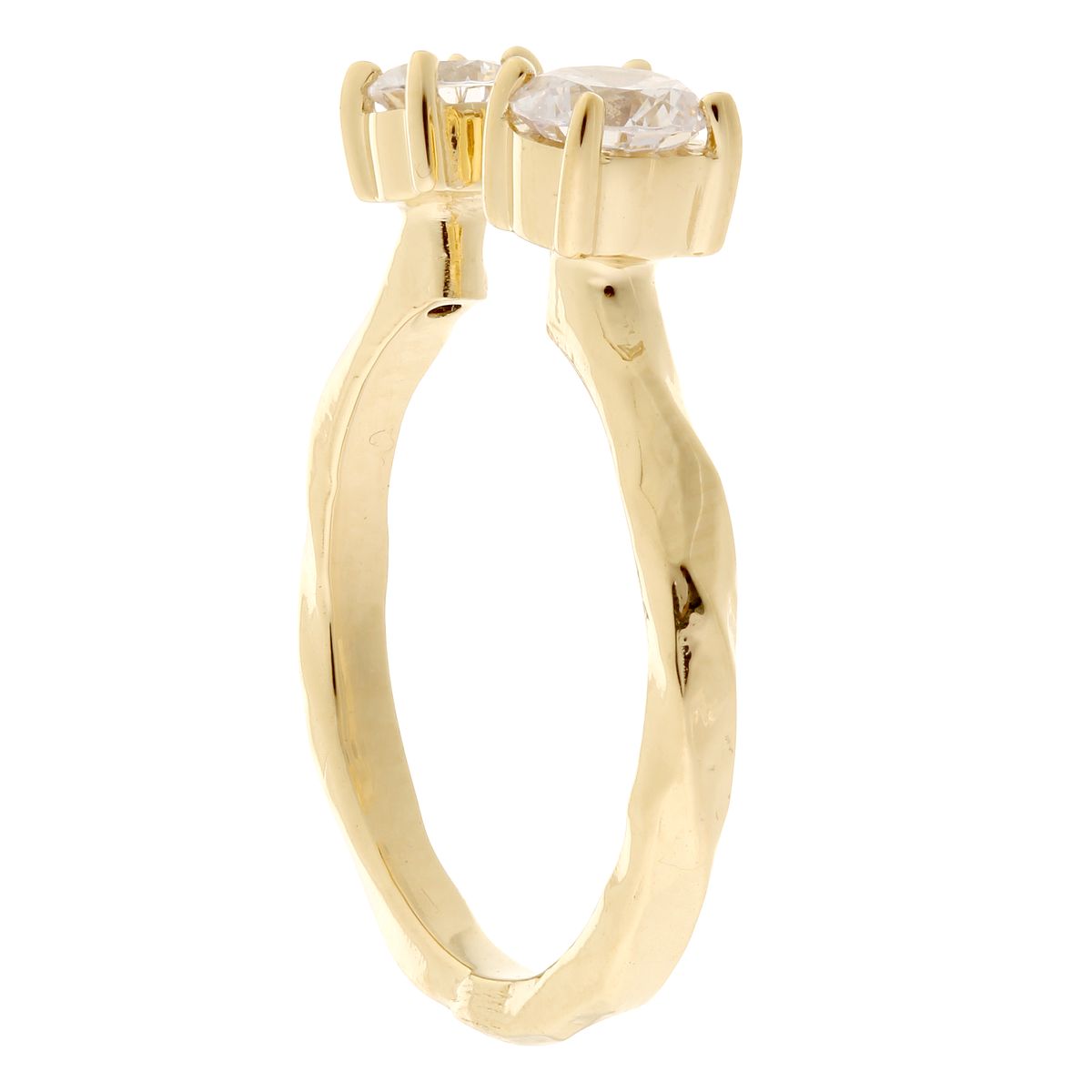 Offener Ring mit zwei Steinen