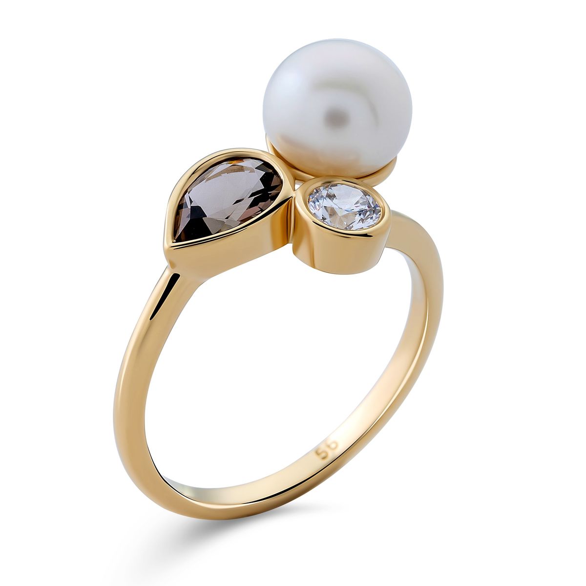 Perlen- und Edelstein-Cluster-Ring