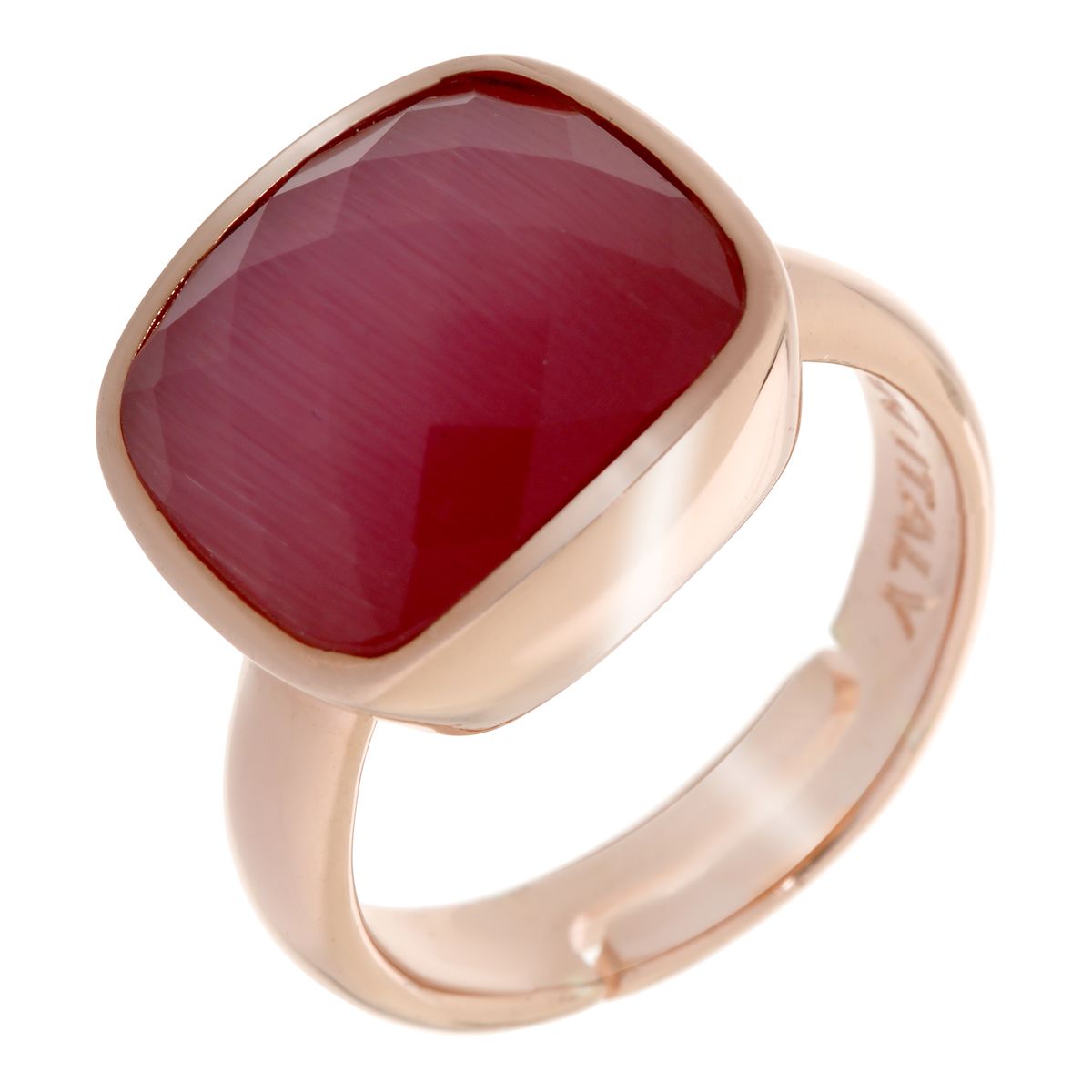 Pinker Ring im Kissen-Schliff