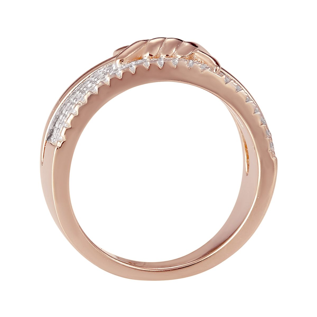 Roségoldener Ring mit Pavé-Knoten