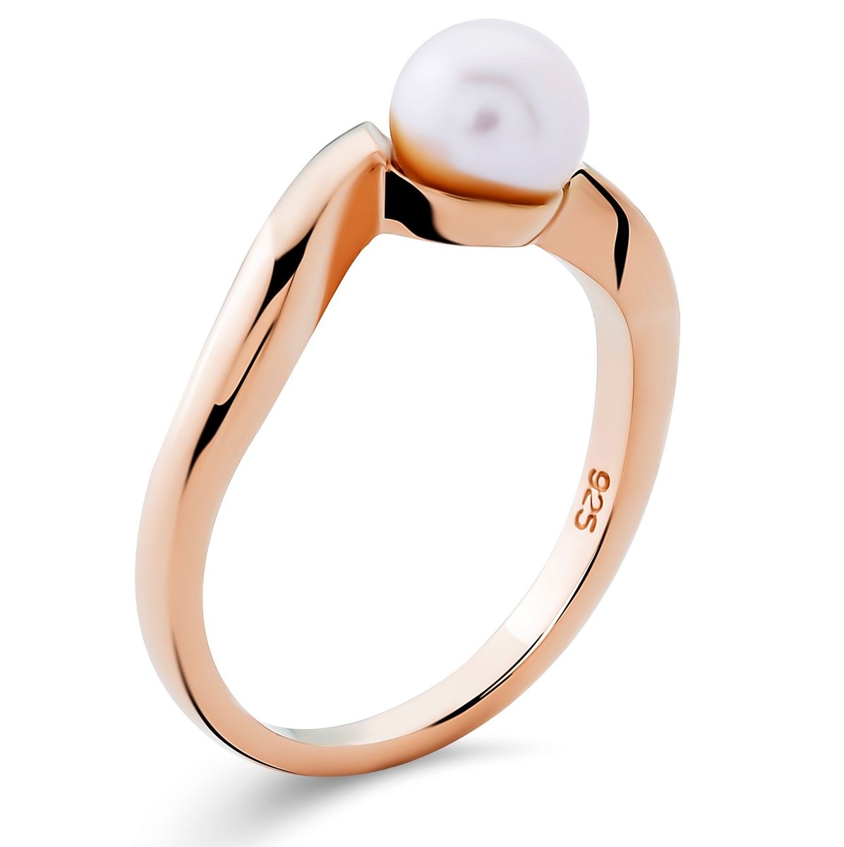 Eleganter Bypass-Ring mit Perle