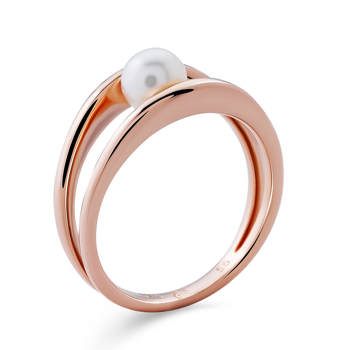 Eleganter Perlenring mit geteilter Schiene