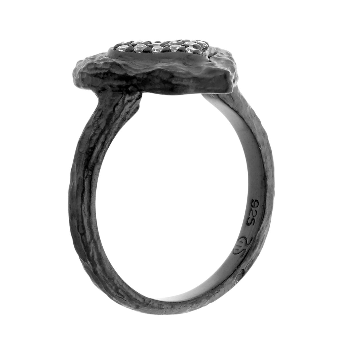 Strukturierter Herz-Statement-Ring