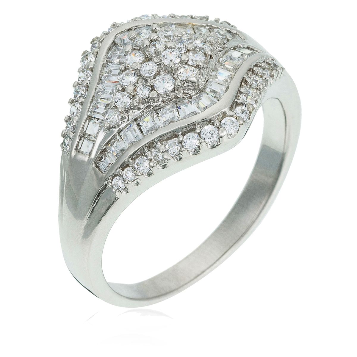 Ring mit Wellendesign und Pavé-Fassung