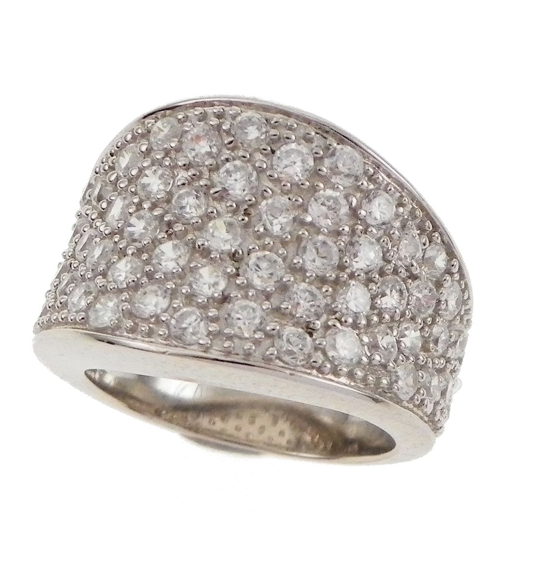 Breiter Pavé-Ring aus Sterlingsilber