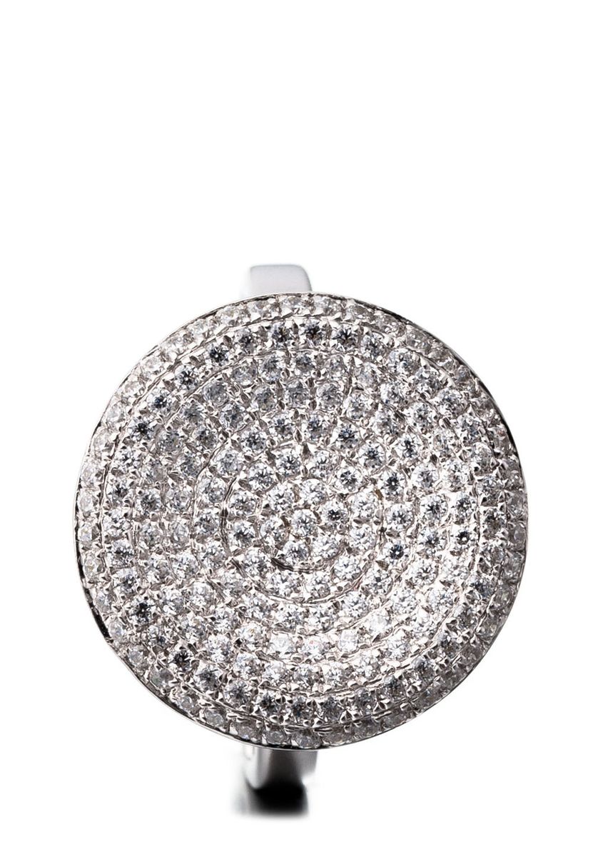Funkelnder Pavé-Disk Statement-Ring