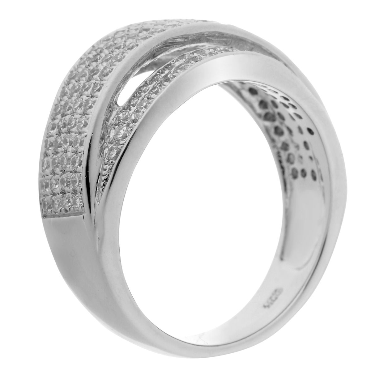 Doppelband-Ring mit Pave-Besatz