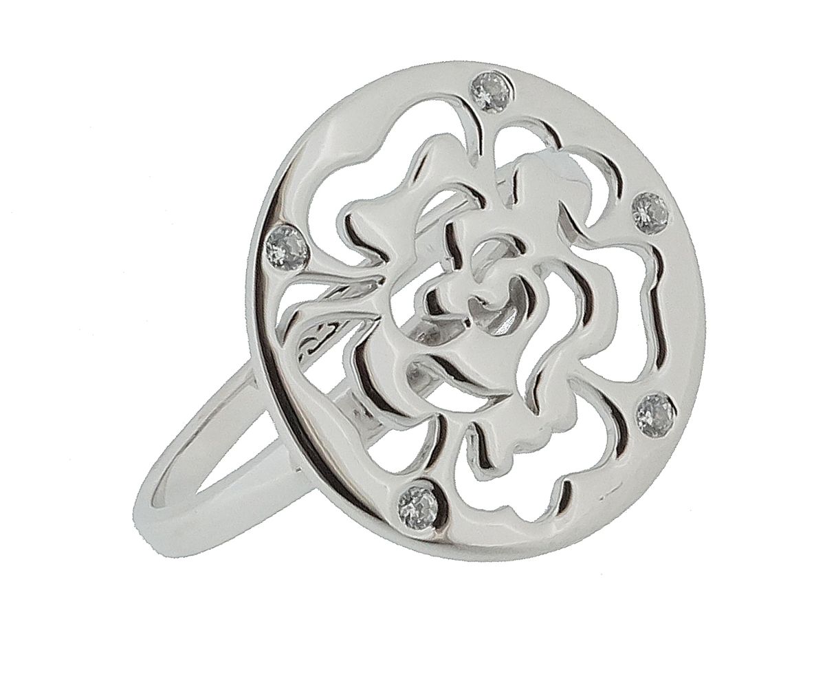 Kunstvoller durchbrochener Ring mit Blumenmotiv