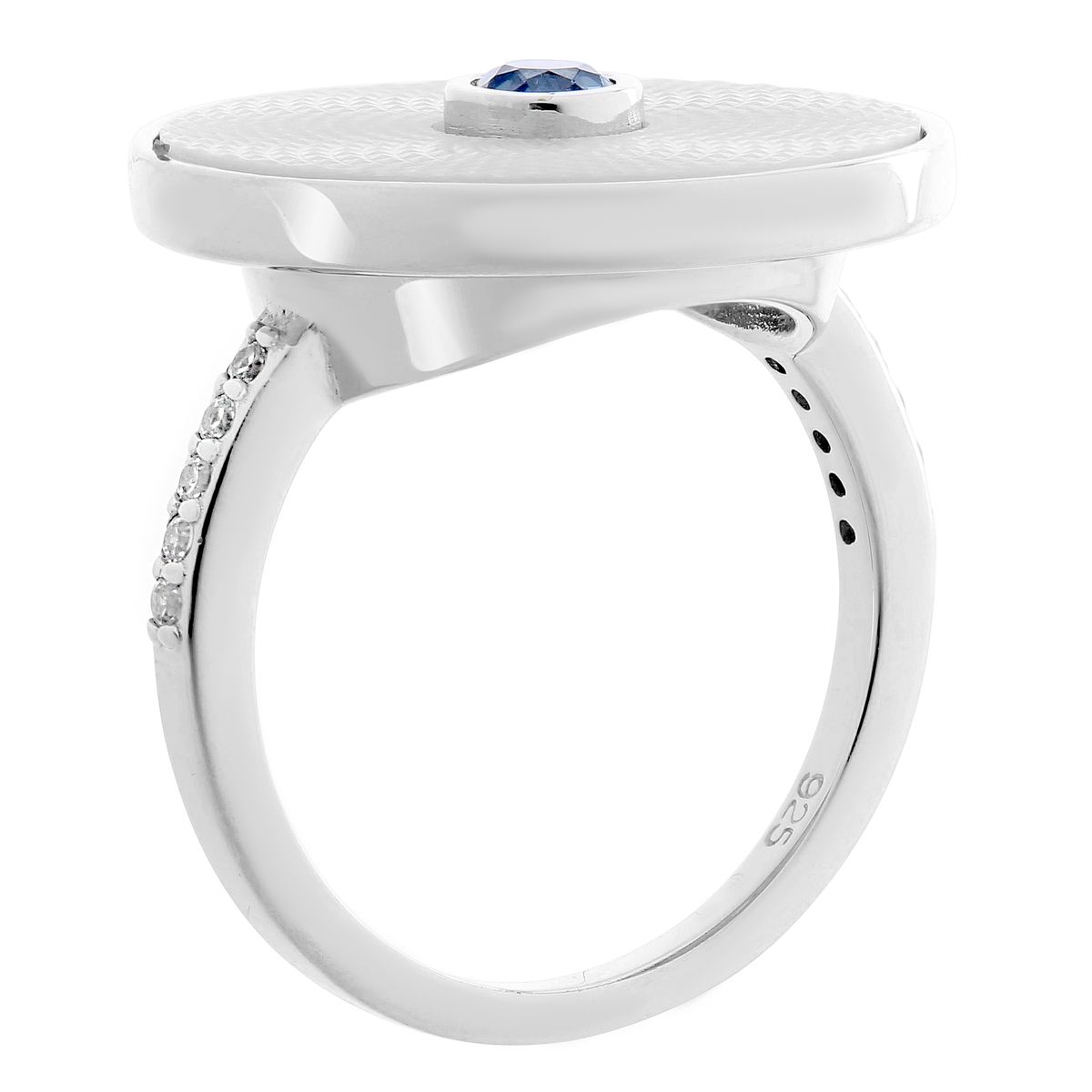 Strukturierter Silberner Scheiben-Statement-Ring