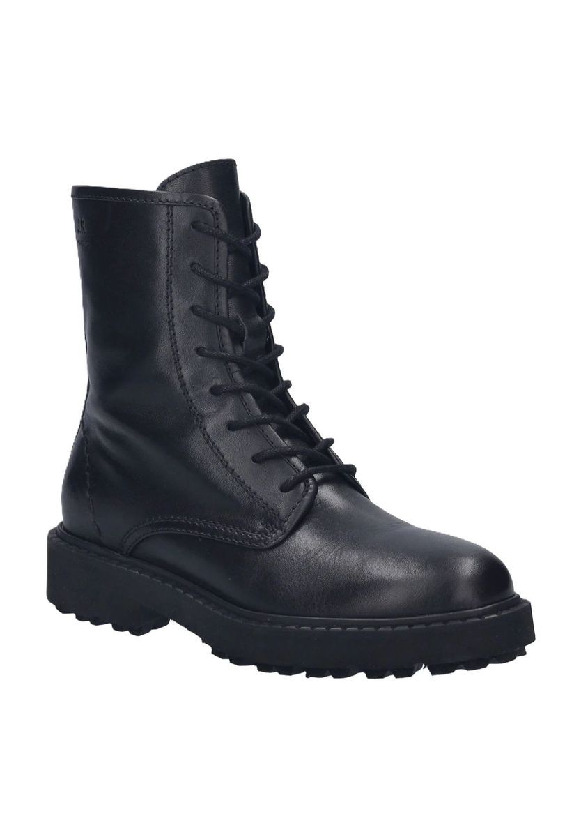 Klassische schwarze Schnürstiefel aus Leder