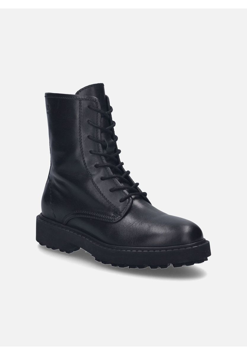 Klassische schwarze Schnürstiefel aus Leder