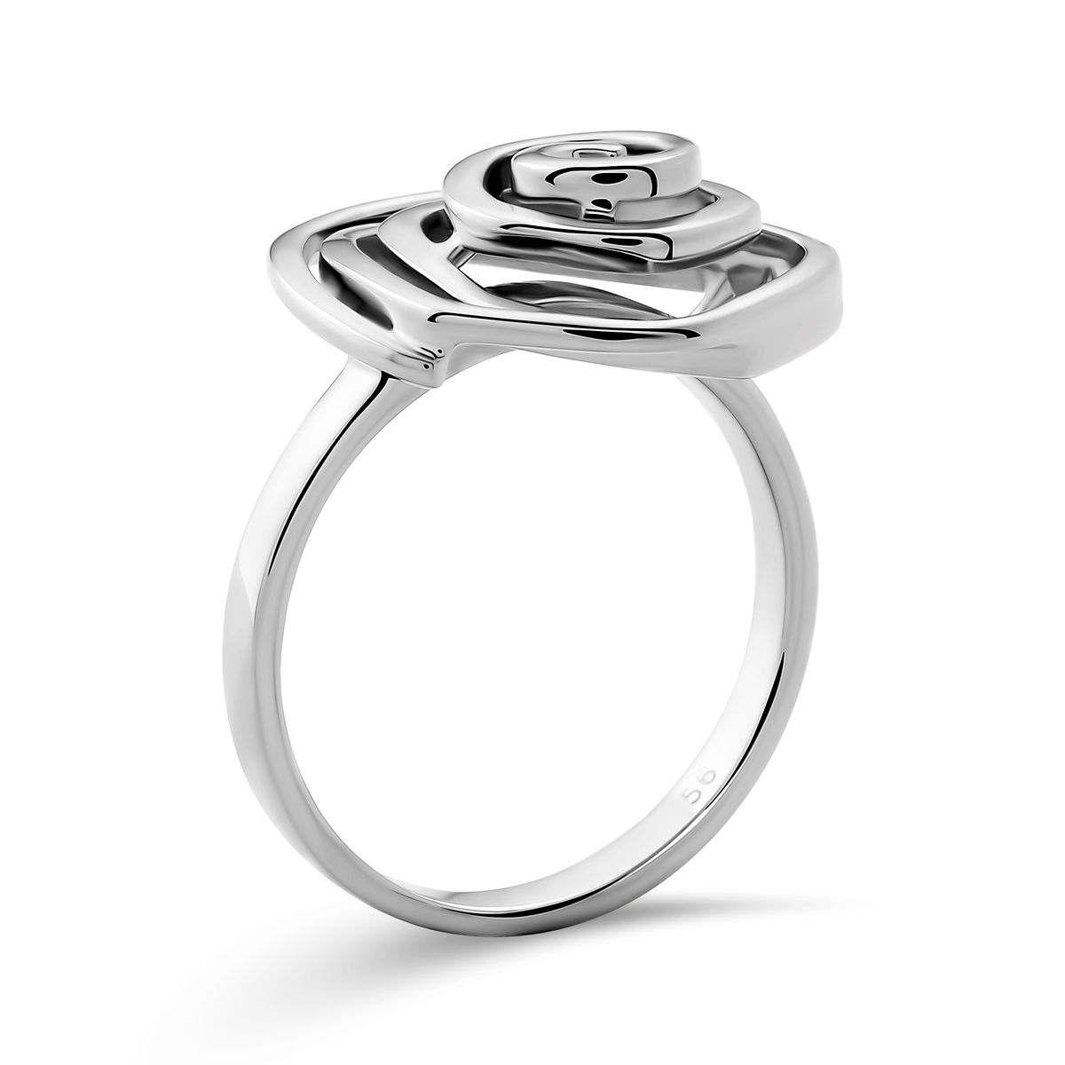 Silberring im floralen Spiraldesign