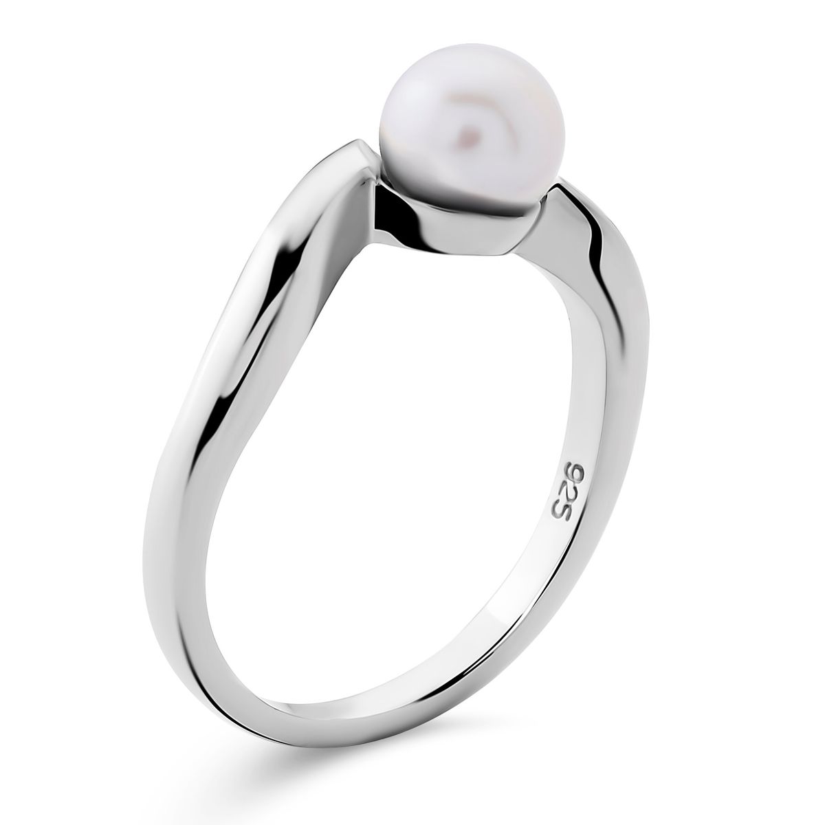 Eleganter Silberring mit Perle
